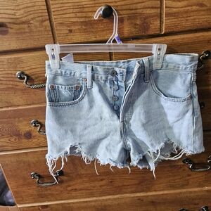 Womens Levi's 501 shorts with button fly